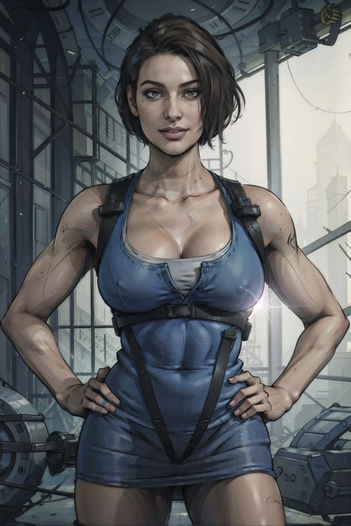 Jill Valentine, cleavage, looking at viewer, women, Resident Evil