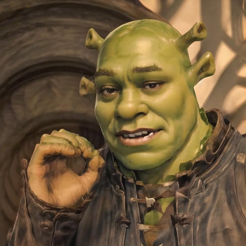 shrek as human in real life highly detailed,, Stable Diffusion