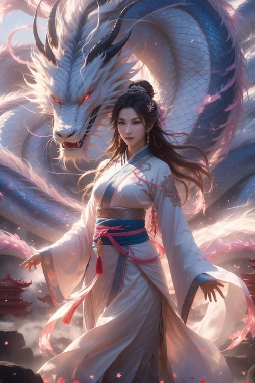 Chinese Dragon Long Hair Oriental Anime Girl HD Anime Girl