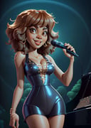 Tina Turner singing in a concert, 4k, 8k, intricate details, mood, soft shading