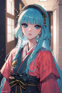 (Masterpiece,  Best Quality:1.2),  Traditional Media,  retro artstyle,  1990s \(style\),  1girl,  solo,  Manga,  dynamic,  very long hair,  lipstick,  perfect face,  woman standing in hallway,  mid shot,  (upper body:1.2),  full body,  focus face,  japanese clothes,  obi,  detailed deep eyes,  beautiful,  stylish,  vibrant colors,  depth of field,  light particles,  cinematic lighting,  shiny,  alternate costume,  alternate hairstyle,  bangs,  curvy,  , sugar_rune, 1 girl, Circle, <lora:EMS-28489-EMS:1.300000>, , <lora:EMS-7851-EMS:0.100000>