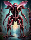 ((best quality)), ((masterpiece)), ((realistic,digital art)), (hyper detailed), Bl00m1ngF41ry Big Nocturnal Mutated Raw Insectoid, Legless Armless, Tentacle, Single-Tailed, Prehensile-Tailed, Exoskeleton,  ,  <lora:Bl00m1ngF41ry-000009:1.0>