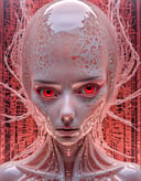 horror she as (c1bo:1.1),geometric patterns, (red fish egg half face:1.15), elegance, cyborg,Architectural Digest Fashion Feature, strong makeup urban skyline backdrop, (liquid illumination:1.1), (synthetic transparent:1.1), transculent brain,detailed eyes, highly intricate, ,