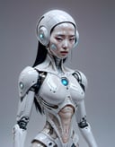 full body, she asian horror android, robot, (liquid illumination:1.05),  cosmic explorers, celestial outfits, space helmets, interstellar travel, ethereal beings, astral projection, galactic constellations, white cyborg face made of porcelan, (cracked:0.4),hyperrealistic, photorealistic,