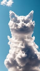 a photo of a cloud that looks like a sitting cat, blue sky background <lora:aether_imaginair_230906_SDXL_LoRA_1e-6_128_dim_70_epochs_more_detailed_captions:1>