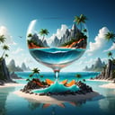 cinematic film still <lora:Glass_Islands:1> a glass with a tropical island in it, 4k highly detailed digital art, stunning digital illustration, full of glass. cgsociety, 4k detailed digital art, amazing wallpaper, surreal water art, surrealistic digital artwork, in style of cyril rolando, beautiful digital artwork, stylized digital art, by Justin Gerard, beautiful art uhd 4 k with background arafed image of a large explosion of white and orange rocks, 3d digital art 4k, 4k highly detailed digital art, surreal 3d render, 3d abstract render overlayed, epic 3d abstract model, intricate artwork. octane render, 3d fractal background, 3d rendered in octane, 3d rendered in octane, abstract 3d artwork, no humans, scenery, sky, debris, cloud . shallow depth of field, vignette, highly detailed, high budget, bokeh, cinemascope, moody, epic, gorgeous, film grain, grainy