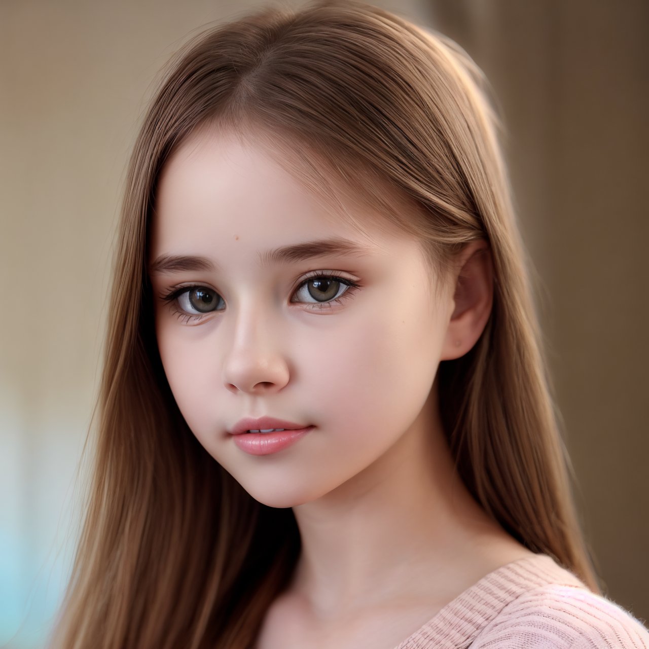 Portrait Of Pretty Girl Wearing Sweater On A Light Background