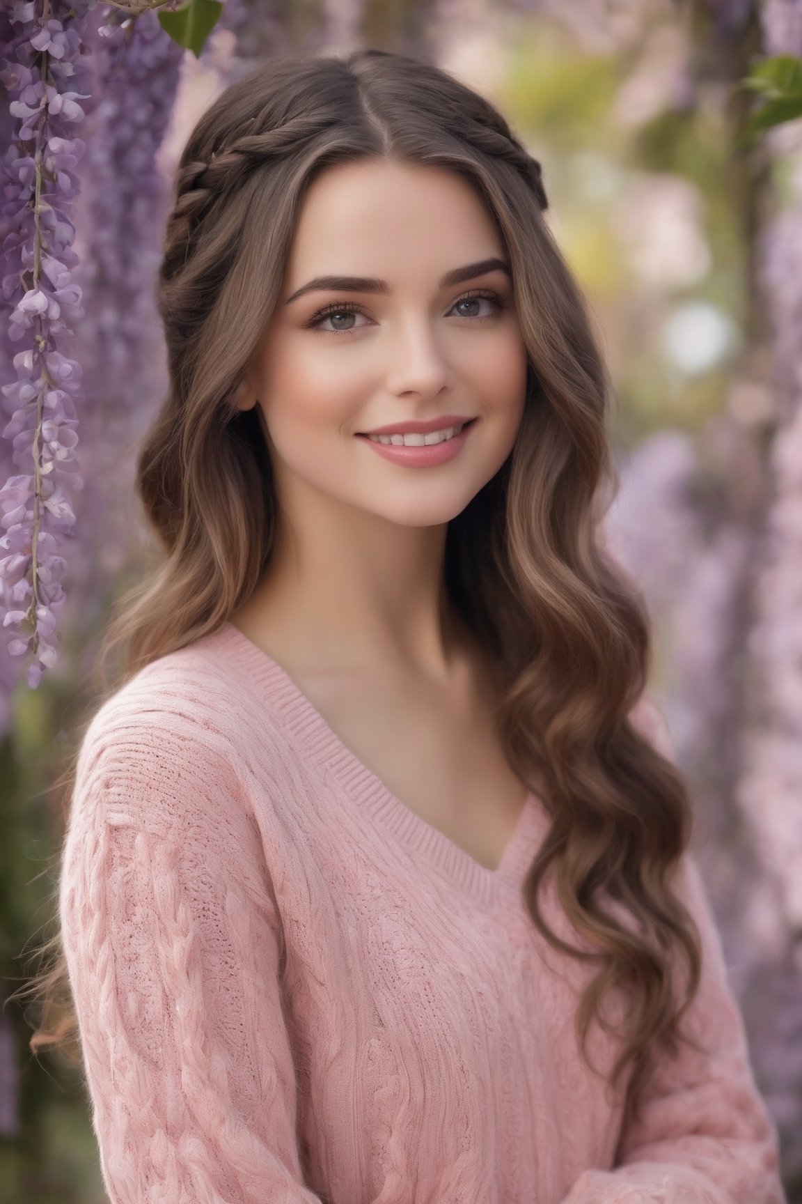 Beautiful young graceful girl with long neck on a pink background