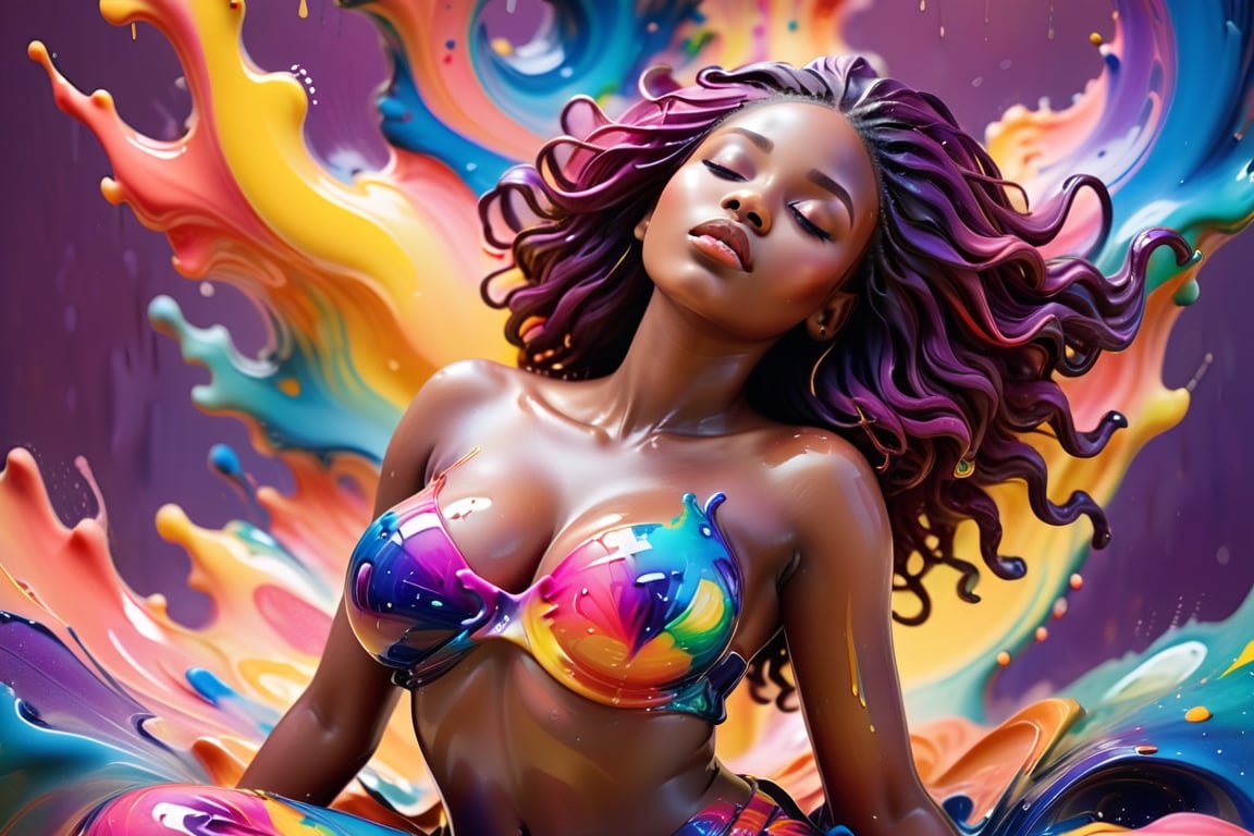 boobs,boobies,breasts,titts,female,woman,women,colourful,colorful,african,inspired,painting  Art Print by spacesbydee