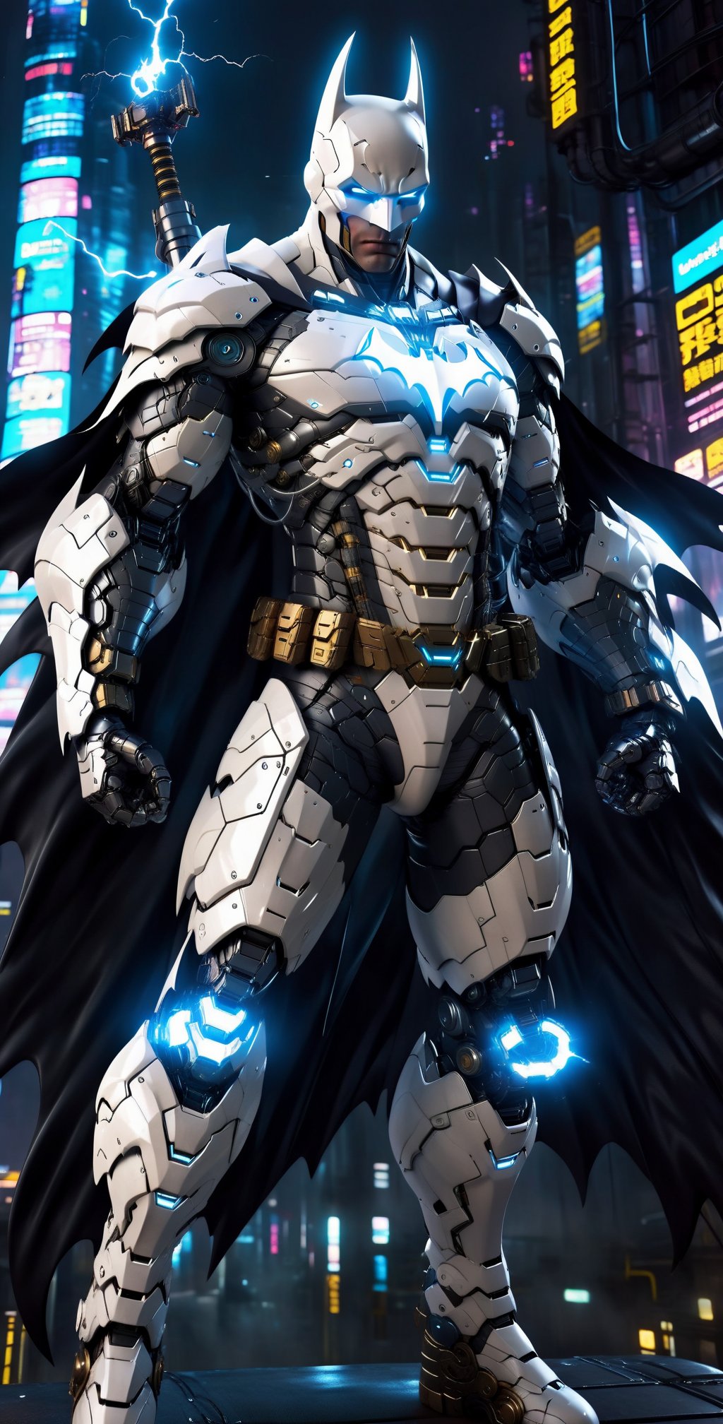 Chrome blue Batman suit with gunmetal grey trim cool realistic filmic  lighting detailed matte painting, deep color, fantastical, intricate d -  AI Generated Artwork - NightCafe Creator