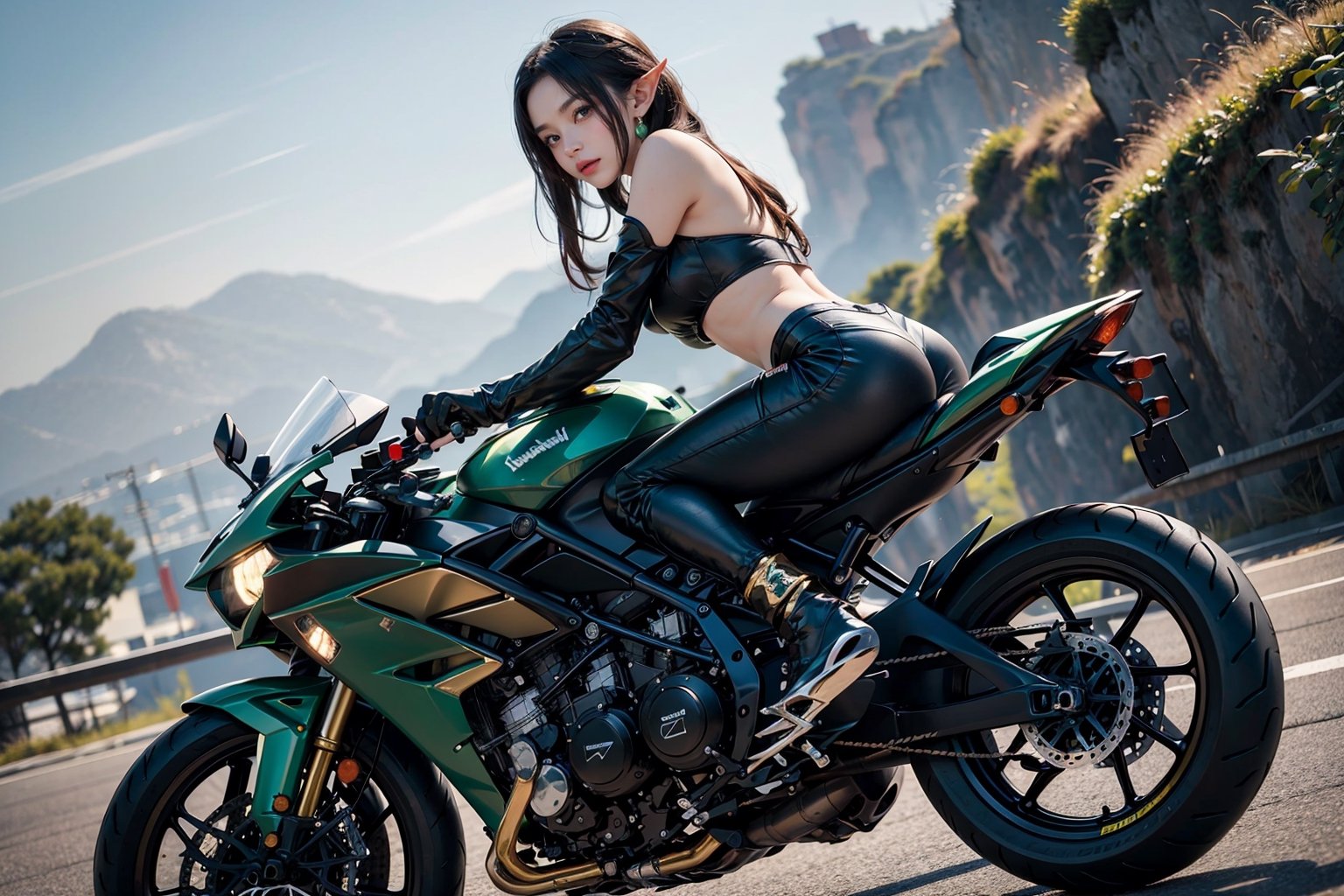 Girl riding kawasaki sales ninja