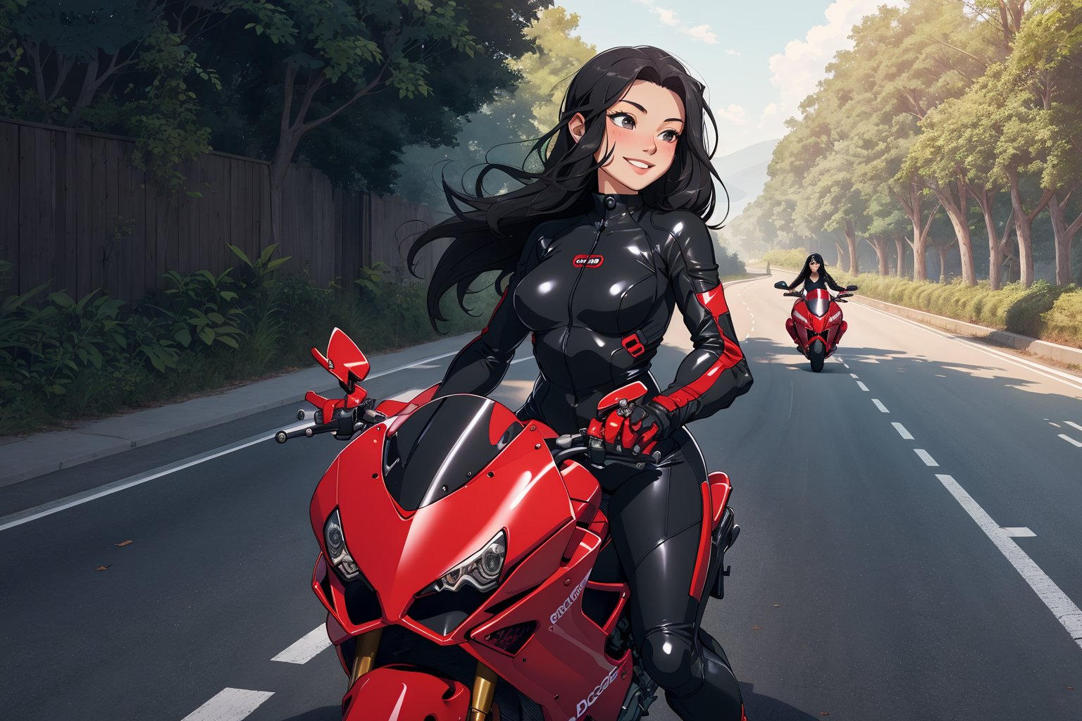 Girl with outlet superbike