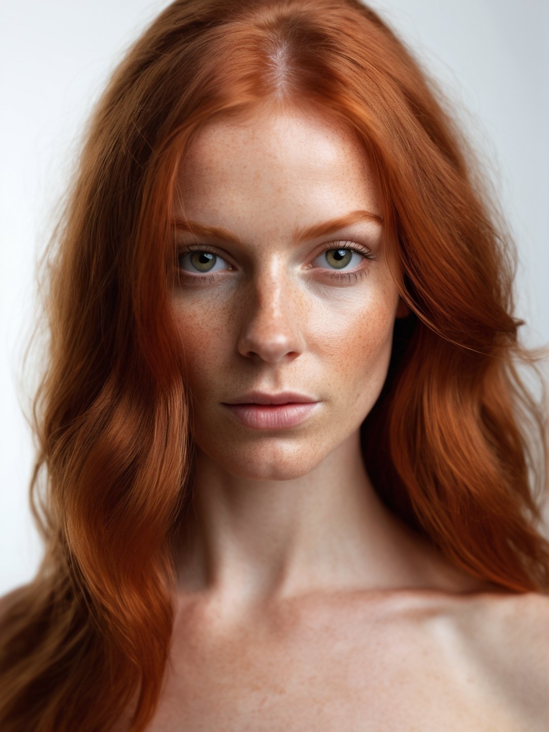 Premium Photo  Redhead beautiful girl using fox eye lift tape for