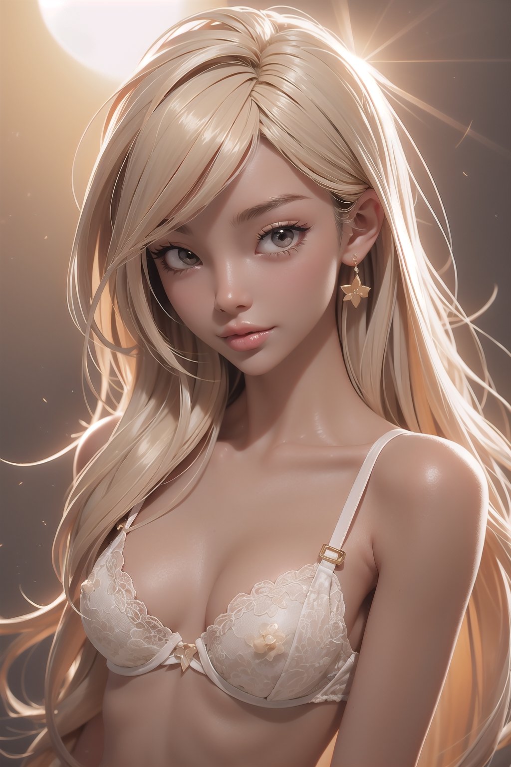 anime girl, realistic shadows, detailed skin, very small breasts