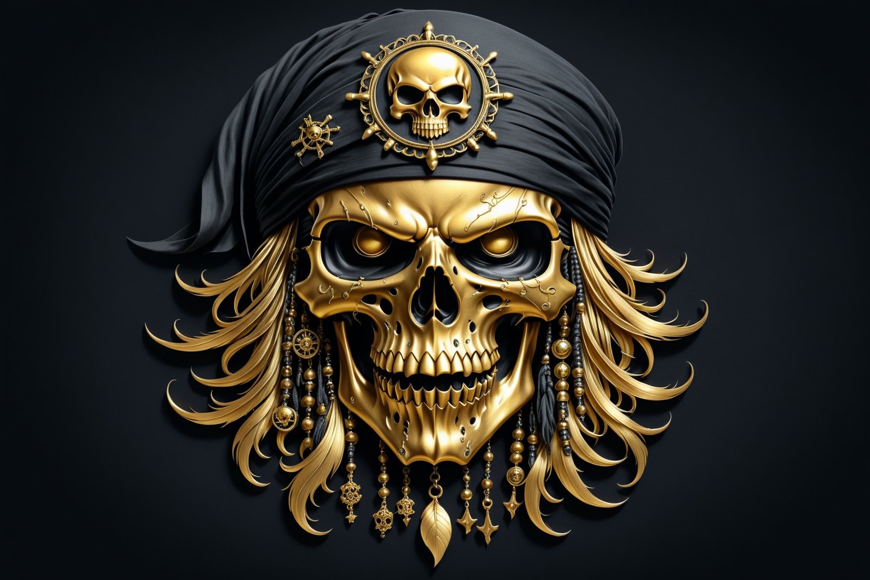 Pirate Eye Patch with coloured Skull