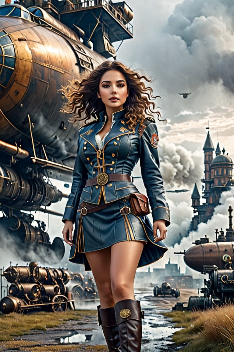 Beautiful Steampunk Officer in Military Uniform - Steampunk - Posters and  Art Prints