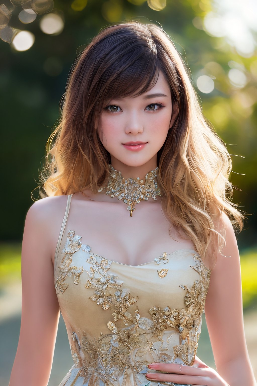 Shopping Mall Slender Blonde Wavy Hour Glass American Almond Eyes S-Shaped  Sloped Cleft Cupped Hourglass Visual Tatoo AI Model Stable Age 18 5