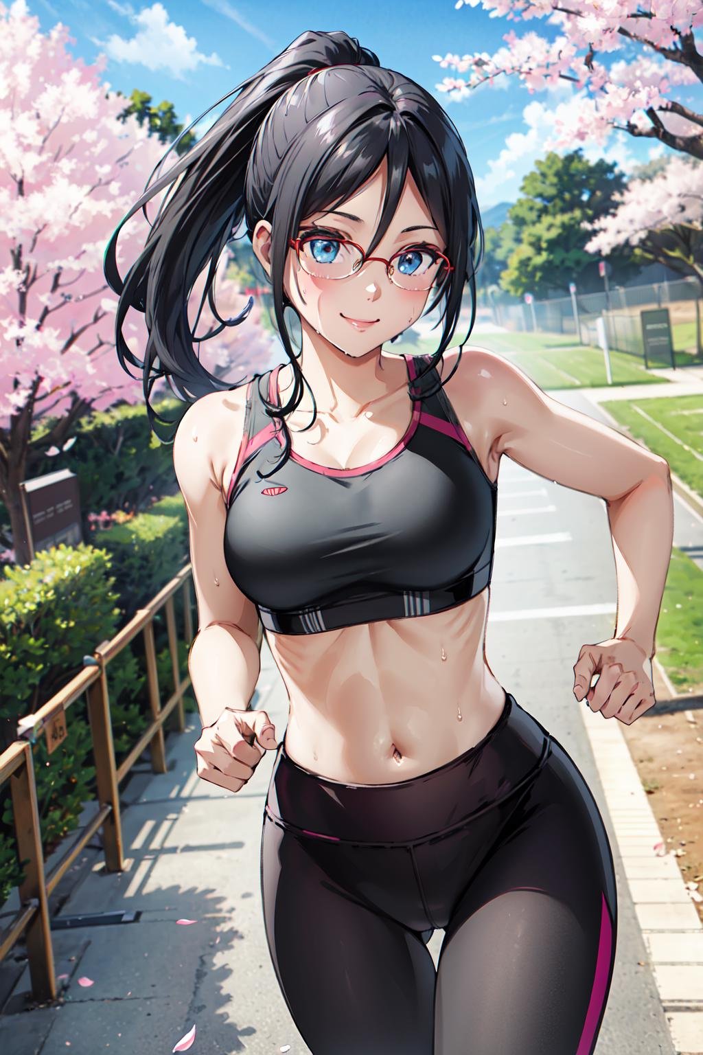 Cherry Blossom Red Sports Bra