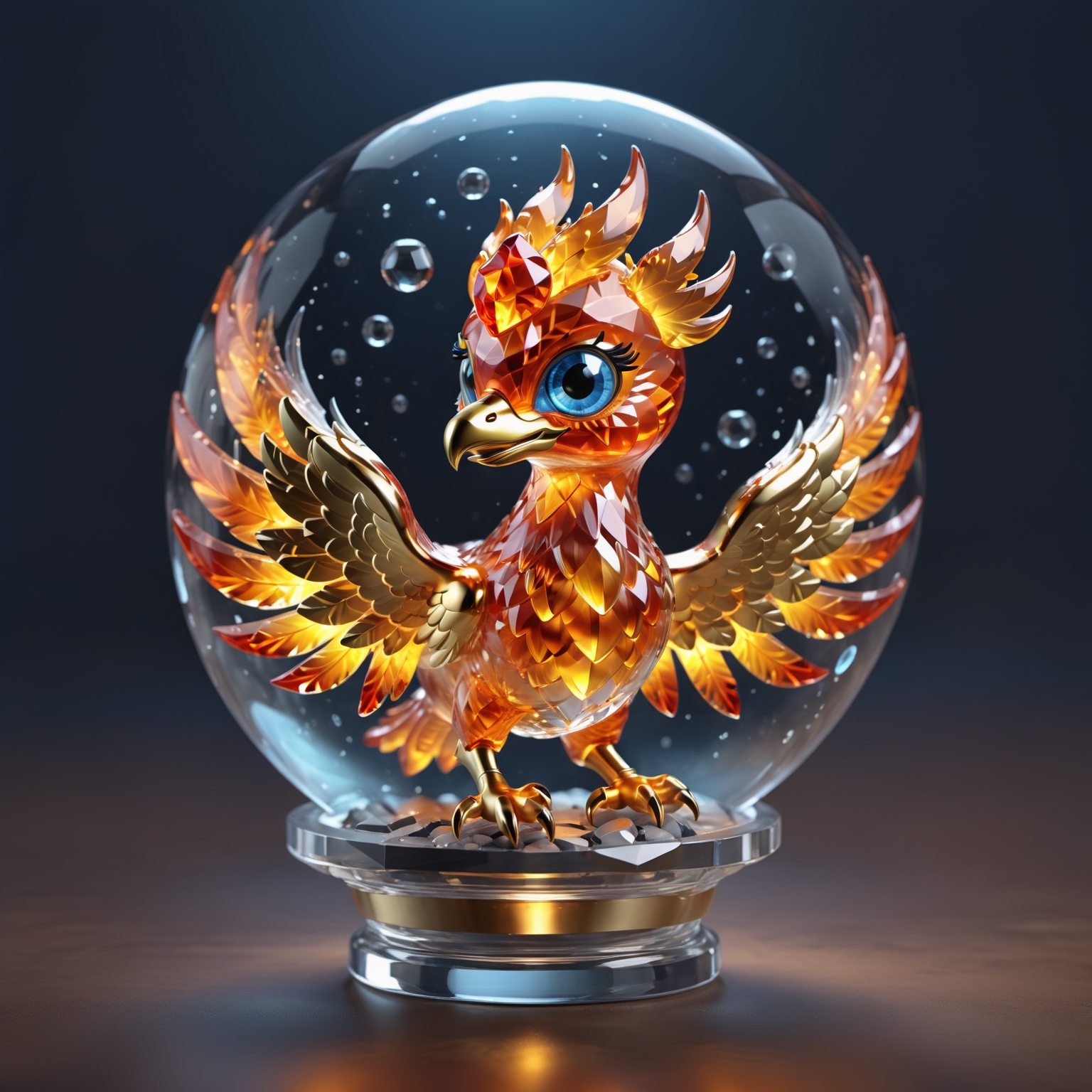 Fire Phoenix Glass Eyes 