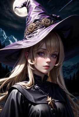 Wallpaper witch, in the dark, black magic, magical look, Elden