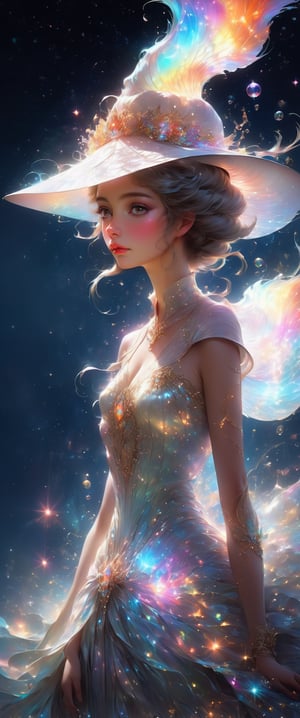 art by  Cheryl Griesbach and jasmine becket griffith,luis royo 

woman in hat

an ultra hd detailed painting,
digital art,

, Jean-Baptiste Monge style, bright, beautiful  , splash,  

, Glittering , cute and adorable,  filigree,  , rim lighting, lights, extremely ,  magic, surreal, fantasy, digital art, , wlop, artgerm and james jean, , Broken Glass effect, no background, stunning, something that even doesn't exist, mythical being, energy, molecular, textures, iridescent and luminescent scales, breathtaking beauty, pure perfection, divine presence, unforgettable, impressive, breathtaking beauty, Volumetric light, auras, rays, vivid colors reflects