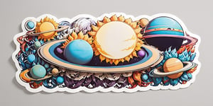 Typographic art featuring & perfect text "solar sysyem".all planets,Stylized, intricate, detailed, artistic, text-based.Leonardo Style,sticker, 