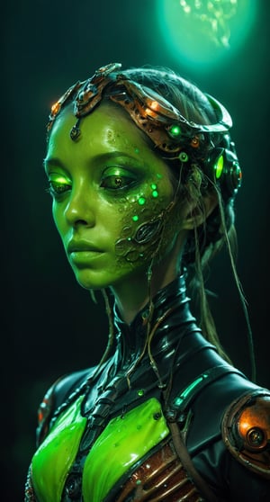  close-up portrait of a disgusting body horror crab/insect female face, decayed decomposing, glowing neon eyes, rancid rusted skin trypophobia:1.2, , covered in wet green slime, exoskeleton, ,  ,  dof, sharp focus, high definition, detailed, intricate, vfx scene by hr giger
,onarmor,futurecamisole,LinkGirl,futuristic alien,tranzp,mecha