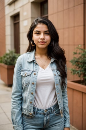  Valentina Díaz (Support), 1girl, 16yo, of multicultural origin with a bohemian style, peaceful and understanding, acts as a mediator in tense situations as the leader of the cultural diversity club.