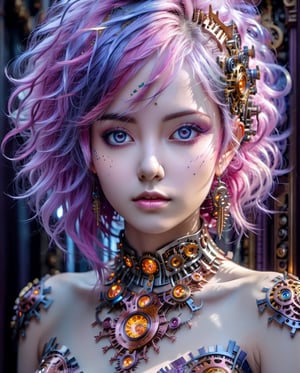 (masterpiece, top quality, best quality, official art, beautiful and aesthetic:1.2),(1girl:1.4),full body,([pink|blue|purple] hair:1.5),extreme detailed,(fractal art:1.3),(colorful:1.5),highest detailed,(Mechanical modification:1.5),eyes shoot,more detail XL