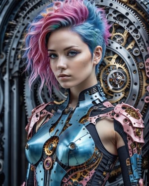 (masterpiece, top quality, best quality, official art, beautiful and aesthetic:1.2),(1girl:1.4),full body,([pink|blue] hair:1.5),extreme detailed,(fractal art:1.3),(colorful:1.5),highest detailed,(Mechanical modification:1.5)
