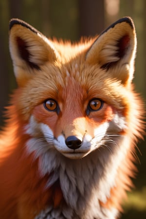 portrait of the cutest red fox ever, fluffy, photorealistic, soft lighting, unreal engine 