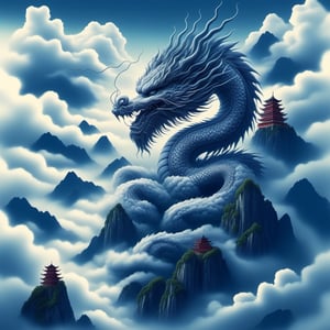 1dragon, cloud dragon, Japanese castle, ink painting, dragon dance, kaijyu, ,japanese art,,baby dragon,1dragon girl,<lora:659095807385103906:1.0>