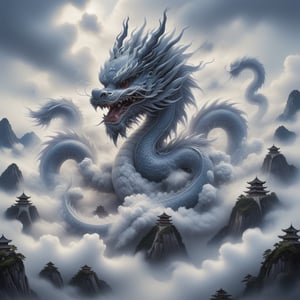 1dragon, cloud dragon, Japanese castle, ink painting, dragon dance, kaijyu, ,japanese art,,baby dragon,1dragon girl,ink ,<lora:659095807385103906:1.0>