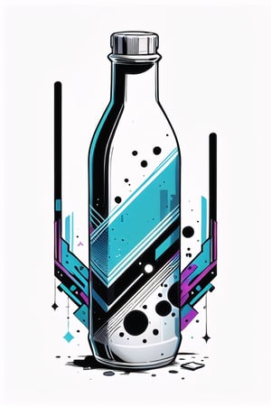 bottle, abstract, design, graffiti, white background, Grt2c