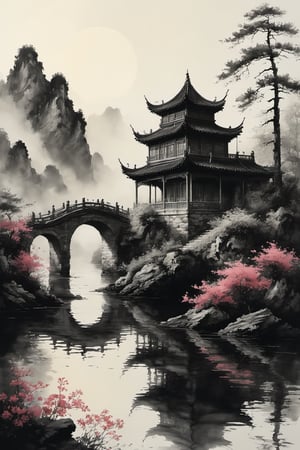 (extremely detailed CG unity 8k wallpaper),(((masterpiece))), (((best quality))), ((ultra-detailed)), (best illustration),(best shadow), ((an extremely delicate and beautiful)),dynamic angle,floating,The detailed chinese castle, (((the best building))),mist encircles the mountains,fairyland,dynamic angle,classic,(detailed light),feather, nature, (sunlight), river, forest,flowers,beautiful and delicate water,(painting),(sketch),(bloom),shine
