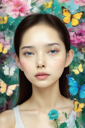 (masterpiece:1.1),(highest quality:1.1),(HDR:1),ambient light,ultra-high quality,( ultra detailed original illustration),(1girl, upper body),((harajuku fashion)),((flowers with human eyes, flower eyes)),double exposure,fusion of fluid abstract art,glitch,(original illustration composition),(fusion of limited color, maximalism artstyle, geometric artstyle, butterflies, junk art),more detail XL,Perfect skin,Replay1988,xxmix_girl