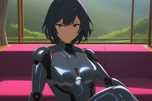 Highly detailed anime of a cyborg girl sitting in the livingroom of a resort house,20yo,kirishima touka,clear facial features,model body,detailed shiny hair,[backdrop: livingroom,table,sofa,window,curtains],(perfect hands:1.2),perfect body proportions,(highly detailed form-fitting mecha armor)
BREAK 
(anime vibes),rule of thirds,masterpiece,HDR,trending on artstation,sharp focus,high contrast,8K,Hyper-detailed,intricate details,cinematic lighting,ani_booster,art_booster,real_booster,photo_b00ster,w1nter res0rt