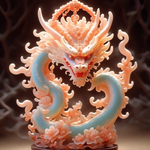 wood masterpiece depicting a Chinese dragon in hell.