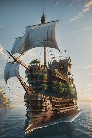 fantasy roman art,a The Floating Isles, A brave explorer sets sail to discover a cluster of islands that float high above the clouds. character, detailed, sub surface scattering, sharp focus, detailed, particles, sub surface scattering, sharp focus , cinema 4d, matte painting, polished, beautiful, colorful, intricate, eldritch, ethereal, vibrant, surrealism, surrealism, vray, nvdia ray tracing, cryengine, magical, 4k, 8k, masterpiece, crystal, romanticism,Create a stunning landscape of an illuminated enchanted forest in the twilight. The painting should have a soft, ethereal lighting and vibrant pastel colors. The style should be realistic, resembling the works of Thomas Kinkade. Use oil on canvas as the medium, focusing on creating a high-definition scenic painting.,Movie Still,Renaissance Sci-Fi Fantasy