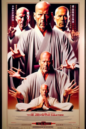 Movie poster of "The Sixth Sensei" starrying Bruce Willis as a Zen Master. Movie poster page. 