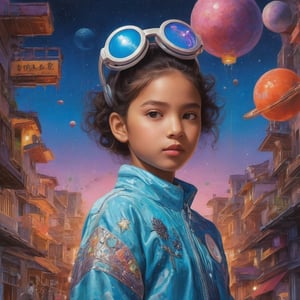 The artwork "One Man City 2 Perc" is a detailed illustration showcasing futuristic clothing of children in the year 2030. The style is reminiscent of olibethrew fashion with intricate designs that exude a sense of realism. The vivid colors in the picture are achieved using colored pencils on paper, giving it a distinct visual appeal. The artist, Sachin Teng, is renowned for his oil paintings, which adds to the vibrant and dynamic nature of this piece.\n\nSet in Japan, this illustration transports the viewer to an imaginative world of professional architecture rendering inspired by pfremlinism fantasy rule. The intricate detail in the design reflects the artist\'s expertise in architecture, making it appear like a real-life setting.\n\nThe closeup artwork of bright stars flowing past us metics, or "Nixeu," seems to depict a cosmic universe in which stars are interconnected with the lives of these children wearing the fashionable attire. The infinite universe space is a testament to the artist\'s creative vision and skillful execution in bringing together various elements of his work to produce a compelling image