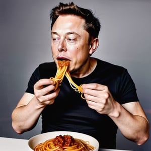 Elon musk eating spaghetti 