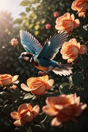 (best quality, highres, ultra-detailed), red roses ,pastel colors,soft shadows,blooming petals,delicate stems,fresh and vibrant,botanical inspiration,dreamy atmosphere,artistic details,nature-inspired,fine lines,detailed texture,garden beauty
(((A (flying) bird in the air)))
(((hasselblad 70mm camera films)))(((hyper-detailed, photorealistic, ultra photoreal, cinematic shading
Renaissance style. Photographic detailed)))photorealistic,leonardo
