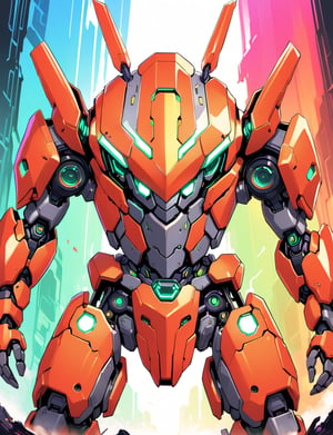 close up, 1 crab robot, (solo robot:2) , mechanical body, mechanical joints, fantasy, in city, giant robot, triadic color scheme, symmetrical features