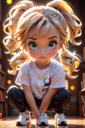 best quality, masterpiece, beautiful and aesthetic, vibrant color, Exquisite details and textures,  Warm tone, ultra realistic illustration,	(cute Poland girl, 5year old:1.5),	(school theme:1.4), With my friends,	cute eyes, big eyes,	(a sullen look:1.2),	16K, (HDR:1.4), high contrast, bokeh:1.2, lens flare,	siena natural ratio, children's body, anime style, 	(random view:1.4), (random poses:1.4), 	blonde ponytail hairstyle,	wearing a white T-shirt, black NIKE sweatpants,	ultra hd, realistic, vivid colors, highly detailed, UHD drawing, perfect composition, beautiful detailed intricate insanely detailed octane render trending on artstation, 8k artistic photography, photorealistic concept art, soft natural volumetric cinematic perfect light. 