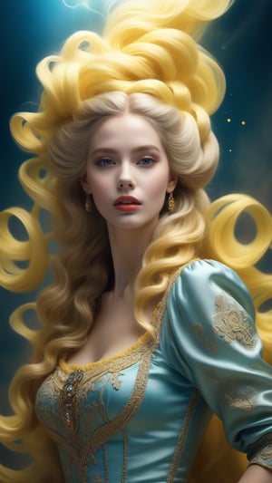 best quality, masterpiece,	
A beautiful Swedish girl with flowing blonde waves draws inspiration from the Rococo period, her modern twist evident in the luxurious yellow fur she dons, complemented by 1930s inspired hair and fashion, capturing the timeless elegance of Hollywood's golden years.

ultra realistic illustration,siena natural ratio, by Ai Pic 3D,	16K, (HDR:1.4), high contrast, bokeh:1.2, lens flare,	head to toe,	fantasy art, conceptual art, surrealism, renaissance painting, space, cosmic, colorful, galactic, thunderstorm, mysterious, tangled, vibrant, rococo, hyperrealism, Flemish baroque, bright neon Alberto Seveso, Igor Morski, Beksinski, Picasso, Broken T, Maze Background, Stunning, Ultra HD, Realistic, Vivid Colors, Highly Detailed, UHD Drawing, Pen and Ink, Perfect Composition, Beautiful and Detailed Insanely Detailed Octane Rendering, Trending in Artstation, Art Photography 8k, photorealistic concept art, smooth natural volumetric cinematic perfect light, Mysterious