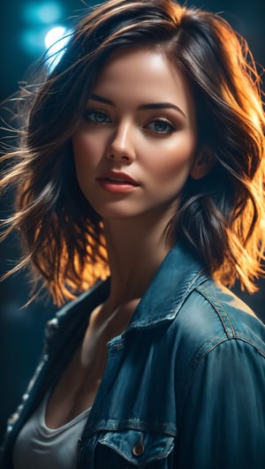 create a picture of woman in grunge style, cinemtic lighting, contrast color palette, by Aldridge	Miles, trending on Artstation, artgerm, fashion photoshot, view_from_above, (photorealistic:1.6), 4D, High definition RAW color professional photos, photo, masterpiece, realistic, ProRAW, realism, photorealism, high contrast