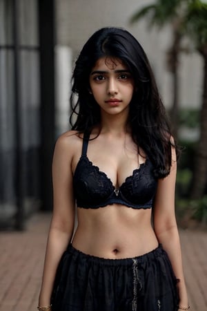 Indian women 25year old, black-hair, dark_eyes,  indian_style, wearing bra , full hot body 