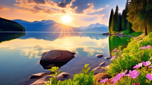scenery with lake - 1 | Tensor.Art