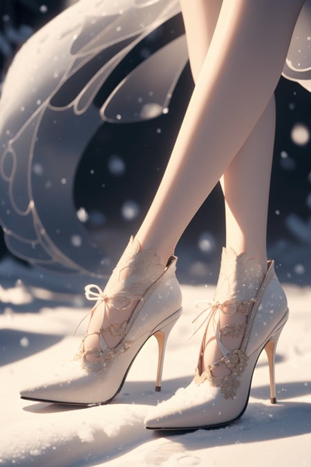 best quality, masterpiece, ultra high res, (photorealistic:1.4),high heels,(Snow:1.5)